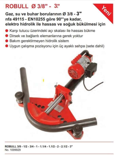 ROTHENBERGER ROBUL Elektrikli Hid. Boru Bükme 3/8-3