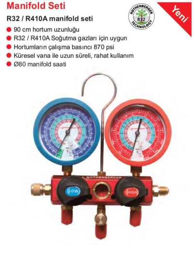 Rothenberger R32/R410 manifolt seti