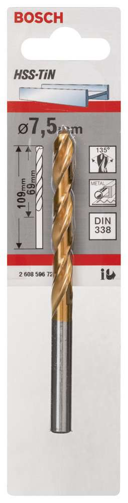 Bosch - HSS-TiN Metal Matkap Ucu 7,5*109 mm