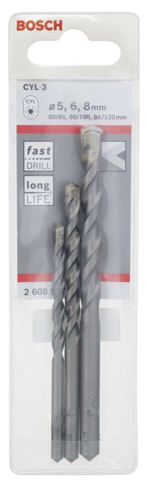 Bosch - cyl-3 Serisi, Beton Matkap Ucu 3'lü Set 5-6-8 mm