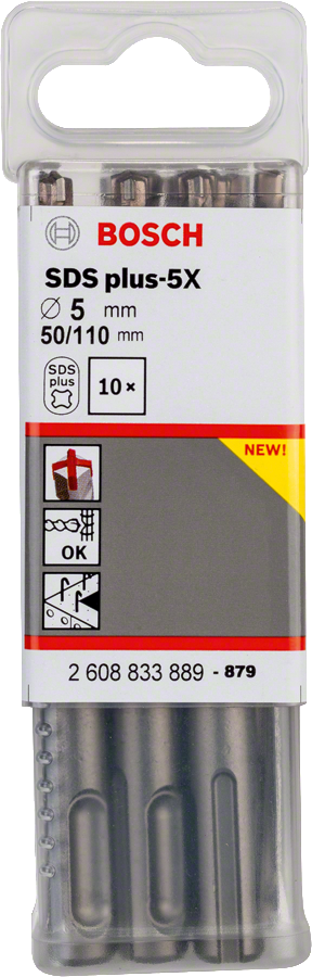 Bosch - SDS-Plus-5X Serisi Kırıcı Delici Matkap Ucu 5*110 mm 10'lu