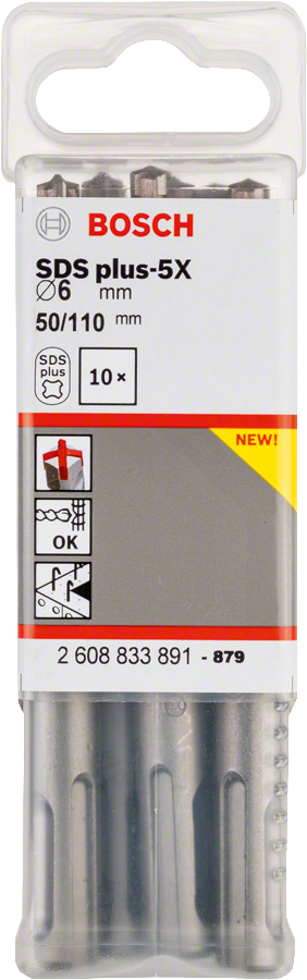Bosch - SDS-Plus-5X Serisi Kırıcı Delici Matkap Ucu 6*110 mm 10'lu