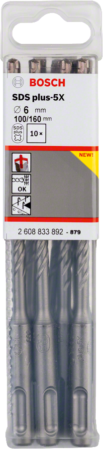 Bosch - SDS-Plus-5X Serisi Kırıcı Delici Matkap Ucu 6*160 mm 10'lu