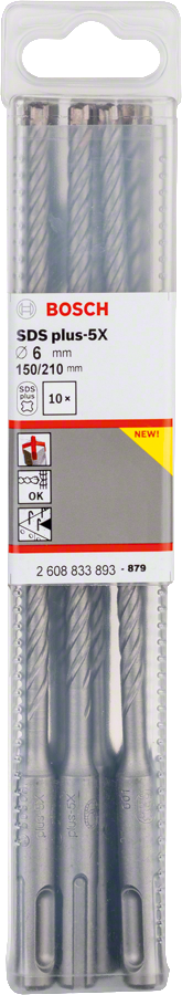 Bosch - SDS-Plus-5X Serisi Kırıcı Delici Matkap Ucu 6*210 mm 10'lu