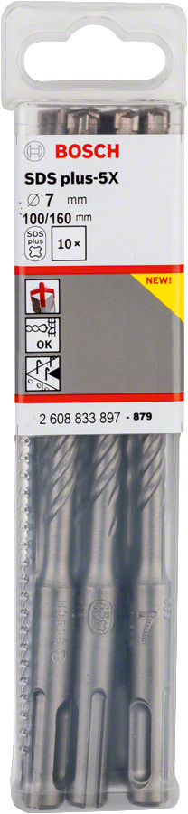 Bosch - SDS-Plus-5X Serisi Kırıcı Delici Matkap Ucu 7*160 mm 10'lu