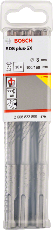 Bosch - SDS-Plus-5X Serisi Kırıcı Delici Matkap Ucu 8*160 mm 10'lu