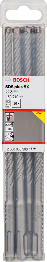 Bosch - SDS-Plus-5X Serisi Kırıcı Delici Matkap Ucu 8*210 mm 10'lu
