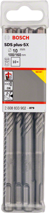 Bosch - SDS-Plus-5X Serisi Kırıcı Delici Matkap Ucu 10*160 mm 10'lu