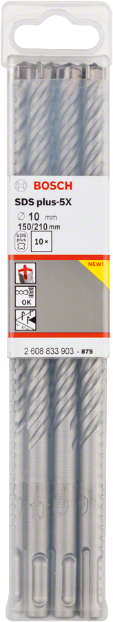 Bosch - SDS-Plus-5X Serisi Kırıcı Delici Matkap Ucu 10*210 mm 10'lu