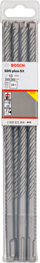 Bosch - SDS-Plus-5X Serisi Kırıcı Delici Matkap Ucu 10*260 mm 10'lu