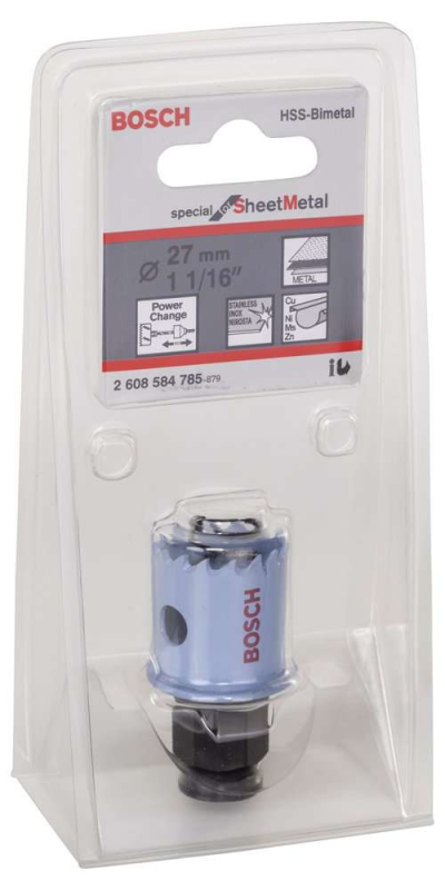 Bosch - Special Serisi Metal Ve Inox Malzemeler için Delik Açma Testeresi (Panç) 27 mm