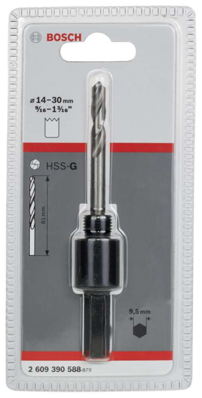 Bosch - Altıgen Şaftlı 14-30 mm Pançlar İçin Adaptör, Anahtar Ağzı 9,52 mm