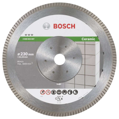 Bosch - Best Serisi Seramik İçin, Extra Temiz Kesim Turbo Segman  Elmas Kesme Diski 230 mm