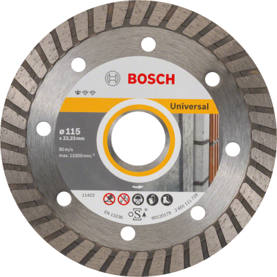 Bosch - Standard Seri Genel Yapı Malzemeleri İçin Turbo Segmanlı Elmas Kesme Diski 115 mm