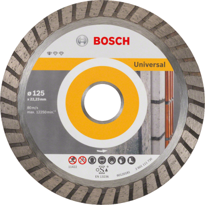 Bosch - Standard Seri Genel Yapı Malzemeleri İçin Turbo Segmanlı Elmas Kesme Diski 125 mm
