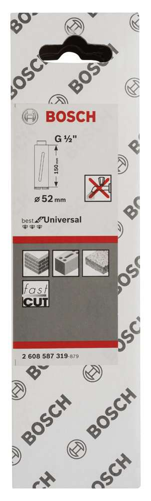 Bosch - Best Serisi G 1/2'' Girişli Kuru Karot Ucu 52*150 mm