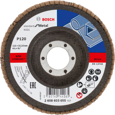 Bosch - 115 mm 120 Kum Standard Seri AlOX Flap Disk