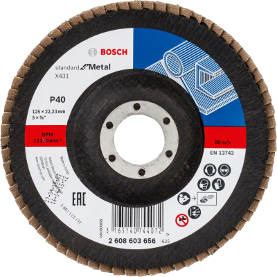 Bosch - 125 mm 40 Kum Standard Seri AlOX Flap Disk