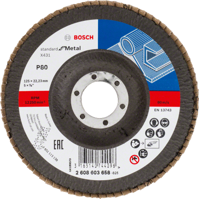 Bosch - 125 mm 80 Kum Standard Seri AlOX Flap Disk