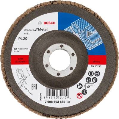 Bosch - 125 mm 120 Kum Standard Seri AlOX Flap Disk