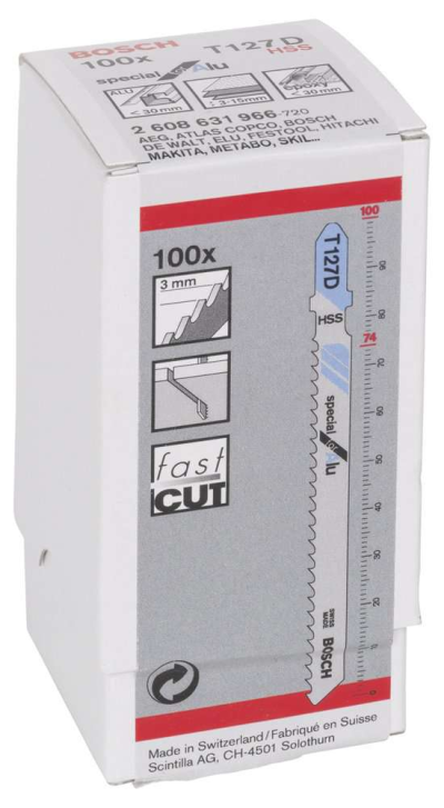 Bosch - Aluminyum İçin T 127 D Dekupaj Testeresi Bıçağı - 100'Lü Paket
