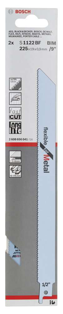 Bosch - Flexible Serisi Metal için Panter Testere Bıçağı S 1122 BF - 2'li