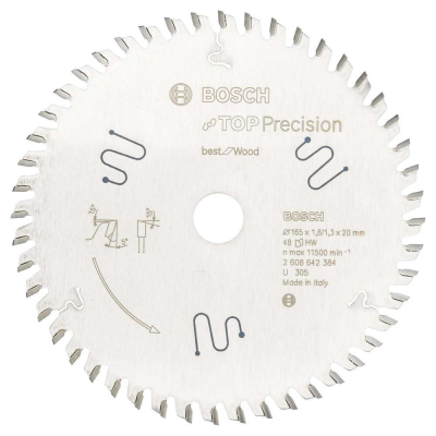Bosch - Best Serisi Hassas Kesim Ahşap için Daire Testere Bıçağı 165*20 mm 48 Diş