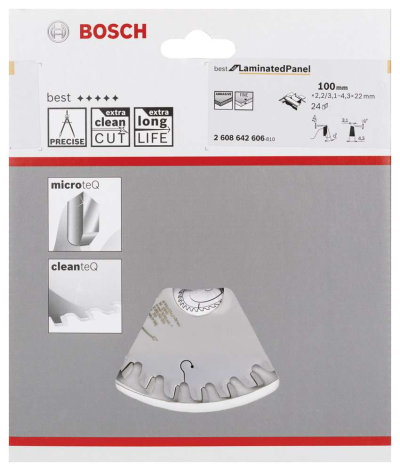 Bosch - Best Serisi Lamine Panel için Konik Ön Çizme Bıçağı 100*22 mm 24 Diş