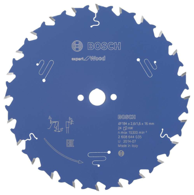 Bosch - Expert Serisi Ahşap için Daire Testere Bıçağı 184*16 mm 24 Diş