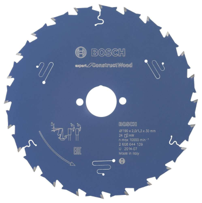 Bosch - Expert Serisi İnşaat Ahşabı için Daire Testere Bıçağı 190*30 mm 24 Diş