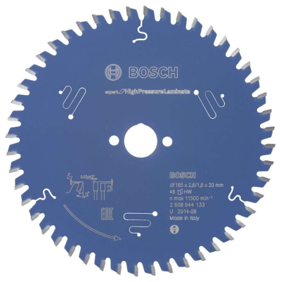 Bosch - Expert Serisi Yüksek Basınçlı Lamine Panel ve Trespa için Daire Testere Bıçağı 165*20 mm 48 Diş