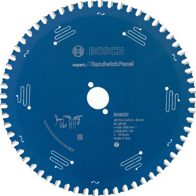 Bosch - Expert Serisi Çelik Levhalı Sandviç Panelleri için Daire Testere Bıçağı 270*30 mm 60 Diş
