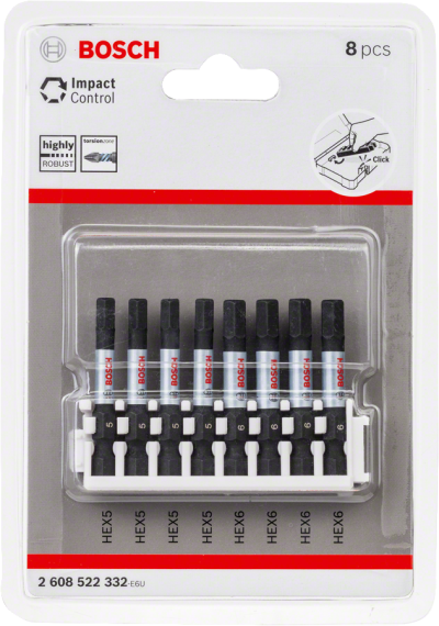 Bosch - Impact Control Serisi Vidalama Ucu 8'li H5x4/H6x4 *50mm