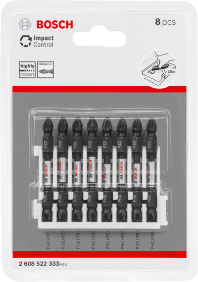 Bosch - Impact Control Serisi Çift Taraflı Vidalama Ucu 8'li PH2/PZ2 *65mm