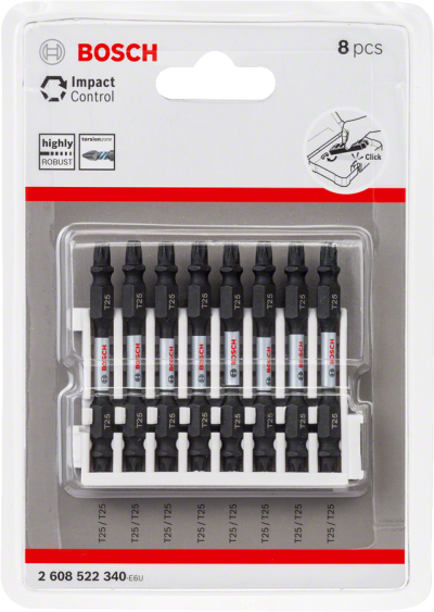 Bosch - Impact Control Serisi Çift Taraflı Vidalama Ucu 8'li T25 *65mm