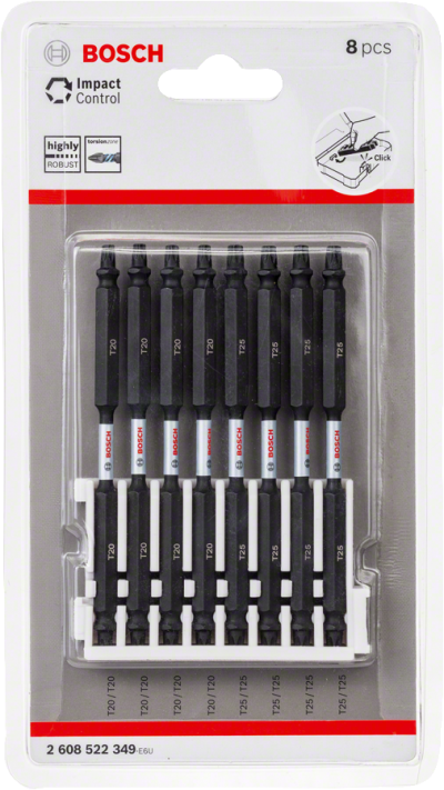 Bosch - Impact Control Serisi Çift Taraflı Vidalama Ucu 8'liT20x4/T25x4 *110mm