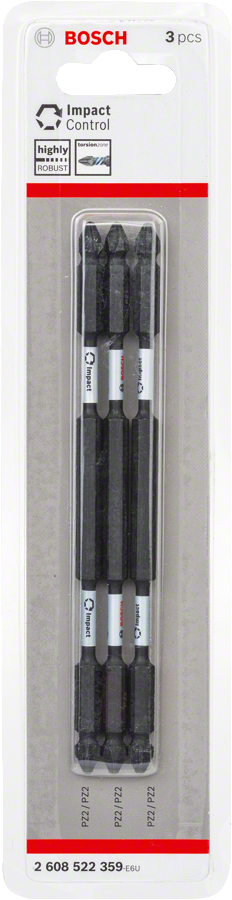 Bosch - Impact Control Serisi Çift Taraflı Vidalama Ucu 3'lü PZ2 *150mm