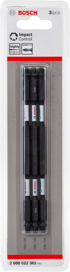 Bosch - Impact Control Serisi Çift Taraflı Vidalama Ucu 3'lü T25 *150mm