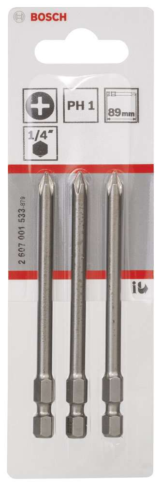 Bosch - Extra Hard Serisi Vidalama Ucu PH1*89 mm 3'lü