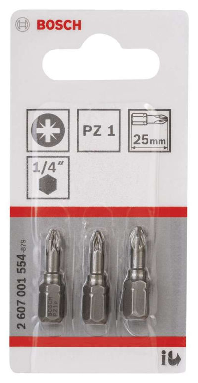 Bosch - Extra Hard Serisi Vidalama Ucu PZ 1*25 mm 3'lü