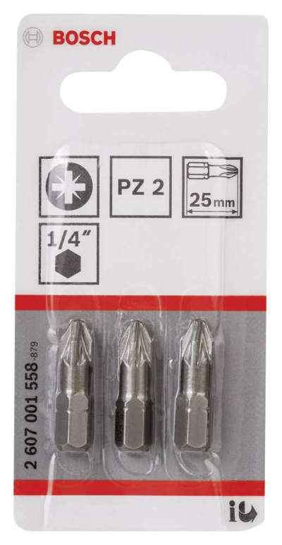 Bosch - Extra Hard Serisi Vidalama Ucu PZ 2*25 mm 3'lü