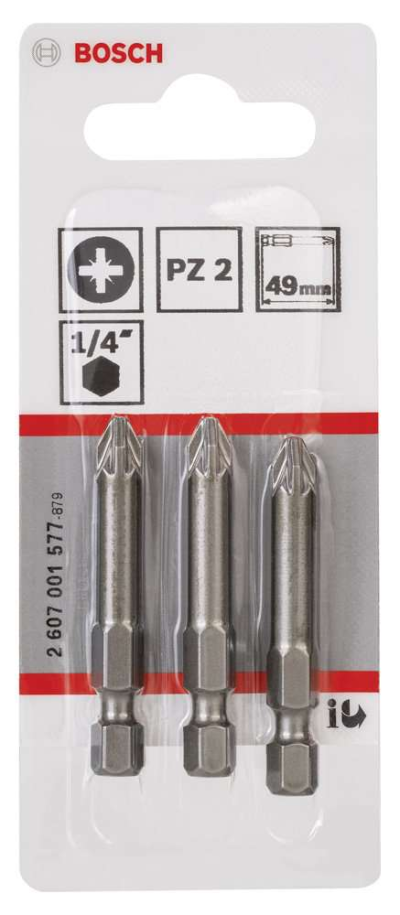 Bosch - Extra Hard Serisi Vidalama Ucu PZ 2*49 mm 3'lü