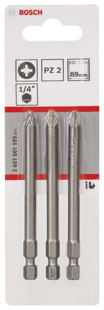 Bosch - Extra Hard Serisi Vidalama Ucu PZ 2*89 mm 3'lü