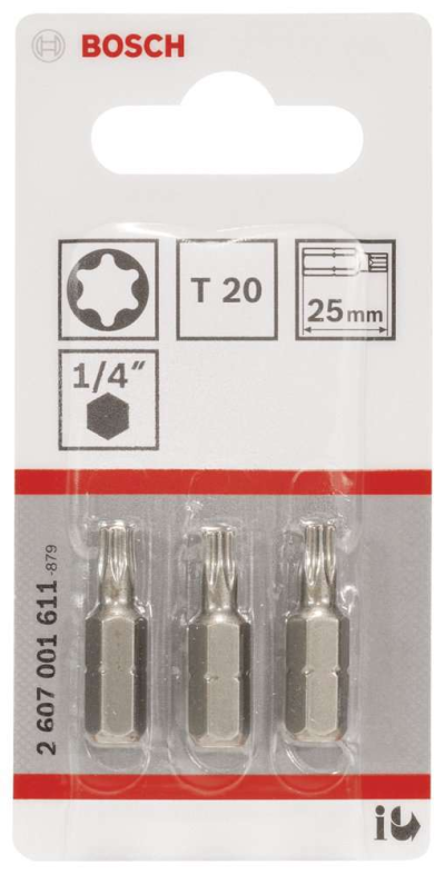 Bosch - Extra Hard Serisi Vidalama Ucu T20*25 mm 3'lü