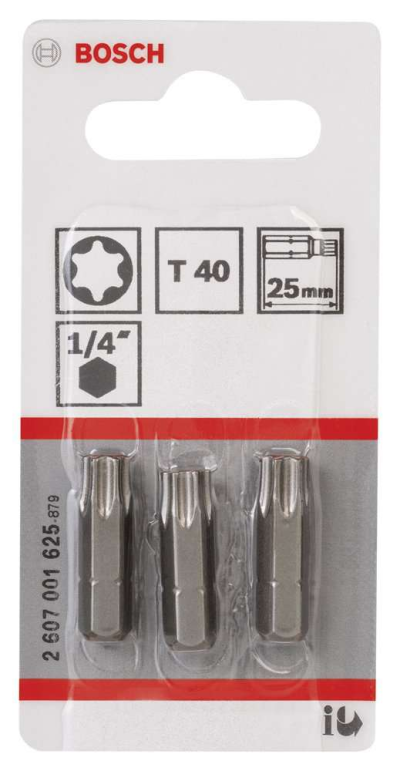 Bosch - Extra Hard Serisi Vidalama Ucu T40*25 mm 3'lü