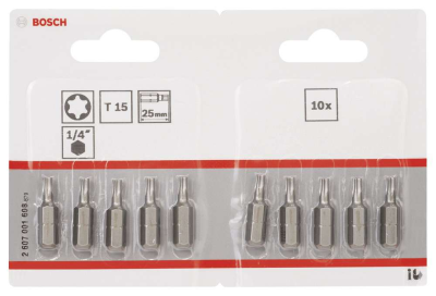 Bosch - Extra Hard Serisi Vidalama Ucu T15*25 mm 10'lu