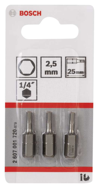 Bosch - Extra Hard Serisi HEX2.5*25 mm 3'lü