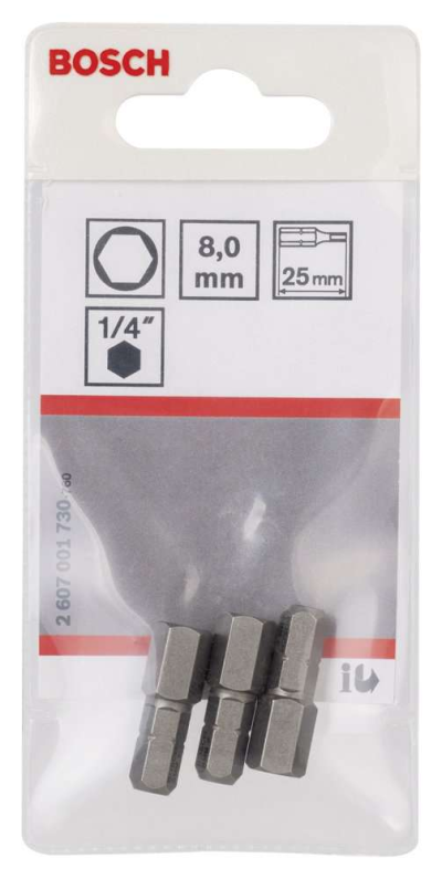 Bosch - Extra Hard Serisi HEX8*25 mm 3'lü
