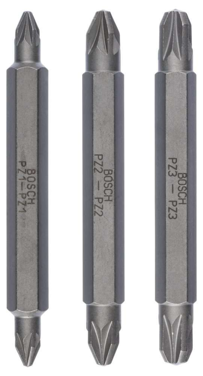 Bosch - Çift Taraflı Vidalama ucu PZ1/2/3*60 mm 3'lü