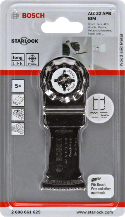 Bosch - Starlock - AIZ 32 APB - BIM Ahşap ve Metal İçin Daldırmalı Testere Bıçağı 5'li